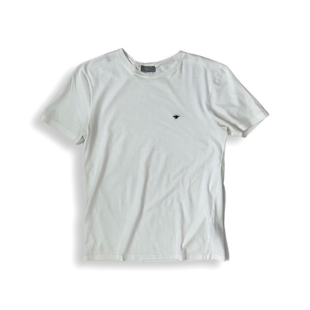 Dior White T-Shirt with Bee embroidery